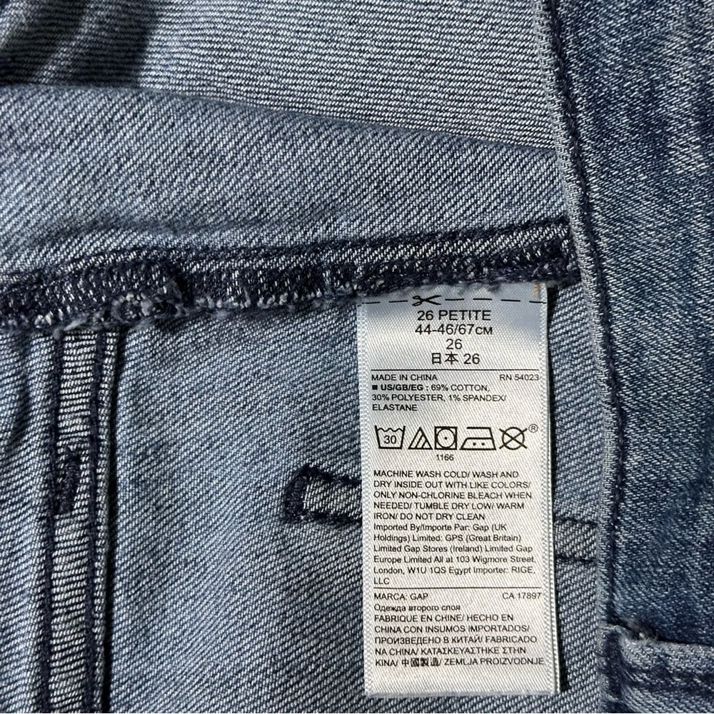 Gap Mid Rise Wide Leg Cropped Jeans Blue Medium Wash Denim Size 26 /2 Petite - Picture 11 of 15